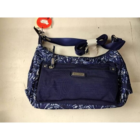 NWT Baggallini Navy Floral RFID Crossbody Bag  Matching Pouch Adjustable Strap - Picture 3 of 5